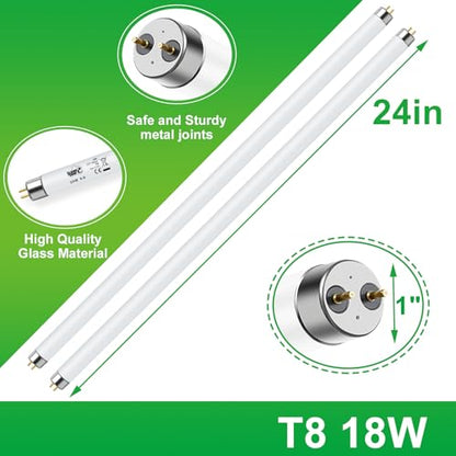 LUCKY HERP T8 18W UVB 5.0 Reptile Light, UVA UVB Reptile Light Bulb 2 Pack, Fluorescent Lamp for Reptiles Amphibians Lizards Chameleons - size: 24inch 5.0