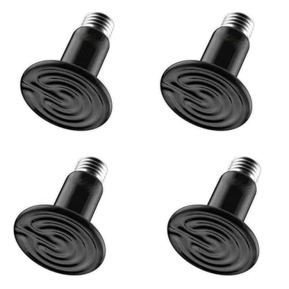 Sxminer 4 Pack 150W Ceramic Heat Lamp Bulb, E26/E27 Base Infrared Reptile Heat Lamp or Chicken Brooder Heater Bulb Non-Light Emitting for Pets Snakes Lizards Industrial Use