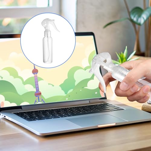 Molain 8Pcs Small Spray Bottles, No Leak And Clog Mister Spray Bottle, 3.5oz/100ml Empty Refillable Containers Reusable Liquid Container for Essential Oils Water Squirt - color: Transparent
