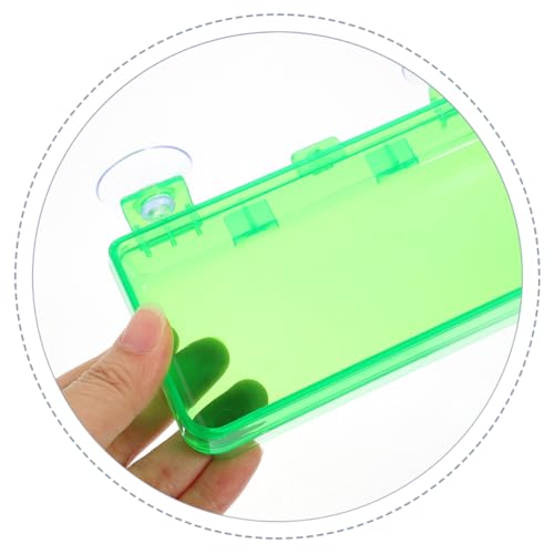 Pet Reptile Feeder Suction Cup Gecko Food and Water Bowl Escapeproof and Easy to Basin - color: Light Green, size: 13.50X6.50X3.50CM