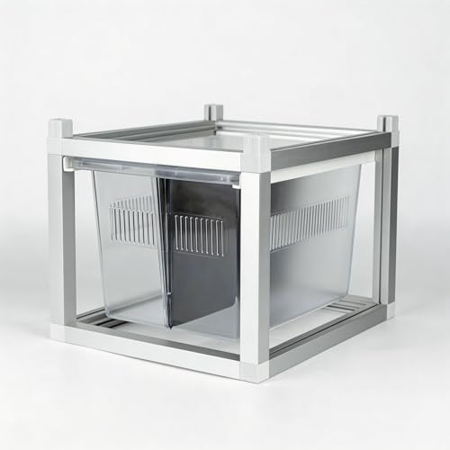 Stackable Reptile Rack with Base, 13x10x8 Inch Reptile Rack Drawer System with Bins, Modular Stackable Gecko Breeding Enclosure with Removable Divider & Ventilated Lid – Expandable up to 6 Levels - size: 13x10x8-base
