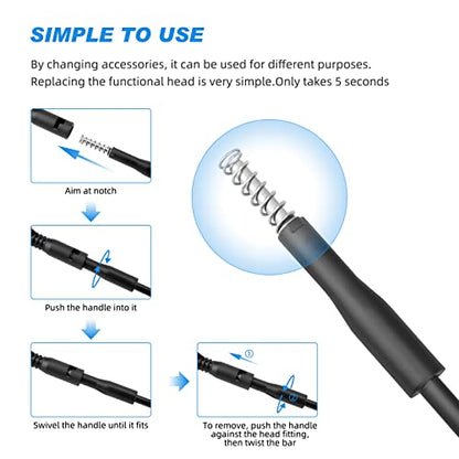 hygger Small Fish Tank Cleaner, Aquarium Cleaning Tools Kit with Handle, Seaweed Scraper, Fishing Net, Sponge Brush,Wall Brush (M) - size: Medium