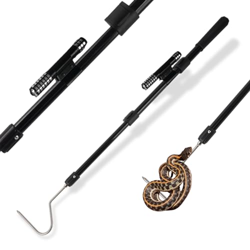 Snake Catcher Hook Stick Tongs Catch Grabber Catching Handling Tool Picker Long Pole Kit for Rattlesnake, Copperhead Snake, Ball Python, Rattle, Cobra, Corn, Rosy Boas and Reptile Removal Trap
