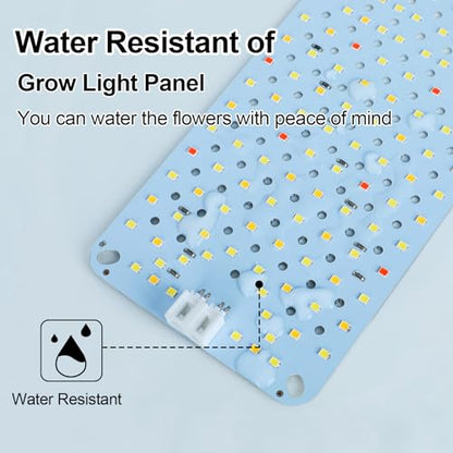 FRGROW 5Pack Flat Grow Lights for Indoor Plants, Seed Starting, Veg, 4/8/12/16/20H Timer, Light and Thin 50W Grow Lights for Under Cabinet Plant/Shelves, Two Connection Modes, Quick Installation - size: XLZB-5Pack-50W