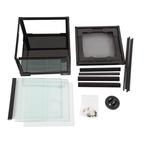 REPTI ZOO Amphibian Habitat Tank 10 Gallon, Full Vision Glass Reptile Terrarium 12" x 12" x 18", Vertical Reptile Tank with Deep Base & Top Screen Ventilation