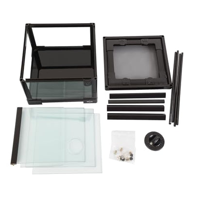 REPTI ZOO Amphibian Habitat Tank 10 Gallon, Full Vision Glass Reptile Terrarium 12" x 12" x 18", Vertical Reptile Tank with Deep Base & Top Screen Ventilation