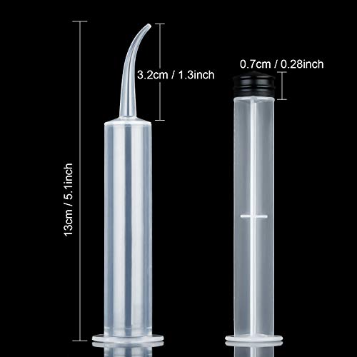 8 Pack Disposable 12cc Dental Syringe Dental Irrigation Syringe with Curved Tip, Tonsil Stone Squirt Mouthwash Cleaner (No Measurement) - style: No Measurement