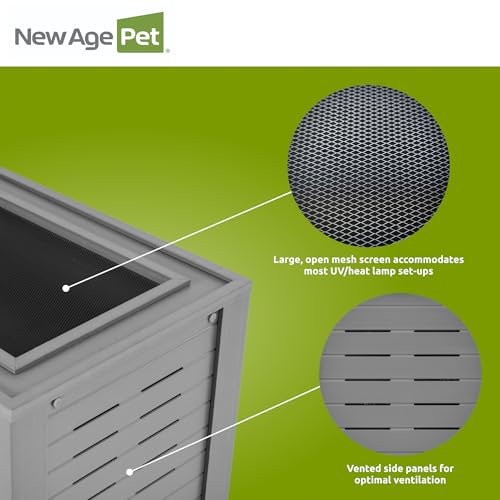 New Age Pet® Madagascar Vertical Reptile Lounge Habitat, (30" L x 24" W x 36" H) Arboreal Chameleon Cage Made with ECOFLEX®, Non-Toxic & Eco-Friendly Materials, Quick & Easy Assembly - color: Grey