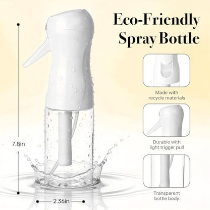 3Pcs Continuous Spray Bottles For Hair,Ultra Fine Mister for Hair Styling, Plants, Cleaning, Salon, Misting & Skin Care (200ml Clear*3) - color: 200ml Clear*3