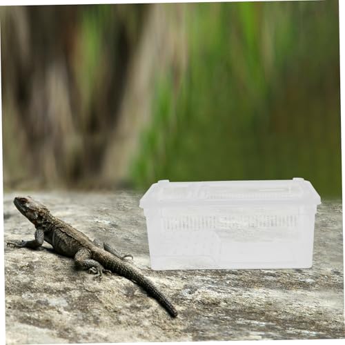 ULTECHNOVO Transparent Reptile Breeding Box Plastic Terrarium with Breathable Holes Portable Insect Container for Lizards Snakes Spiders and Frogs for Feeding and Breeding