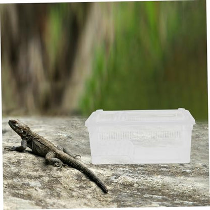 ULTECHNOVO Transparent Reptile Breeding Box Plastic Terrarium with Breathable Holes Portable Insect Container for Lizards Snakes Spiders and Frogs for Feeding and Breeding