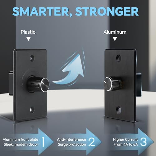 Acegoo 12V Dimmer Switch 2-Pcs, RV Light Dimmer High Side PWM Dimming Switch for Boat Camper Trailer Van Truck Cars, Works with LED Light Fixture, Halogen, Incandescent, Strip Lights - color: 4A-2pcs