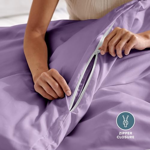 Bare Home Bedding Duvet Cover Extra Long Size - Premium 1800 Super Soft - Lightweight, Cooling Duvet Cover - Soft Breathable Bedding (Twin/Twin XL, Lavender) - color: 25 - Lavender (No Comforter), size: Twin/Twin XL