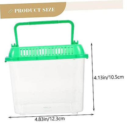 2pcs Transparent Reptile Feeding Box Tortoise Tank Aquarium for Snakes Crabs and Pets Easy to Clean Breeding Container Lid Color