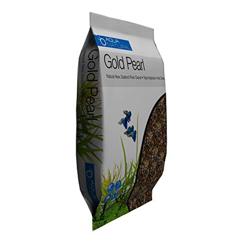 Aqua Natural Gold Pearl 10lb Gravel Substrate for Aquariums, terrariums and vivariums, 2-4mm (Pack of 4) - size: 10lb (Pack of 4)
