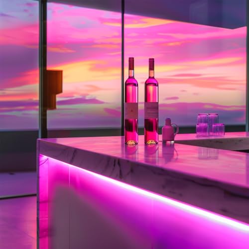 LED Strip Lights 24V COB Pink 16.4ft (No Power Supply) | Super Bright, Dotless High Density 14W/m, 8mm Width Cuttable Flexible, Home DIY Commercial Decoration - color: Pink (Only LED Strip)