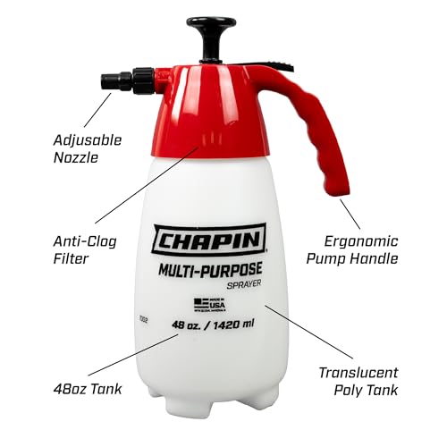 Chapin 10022 48-Ounce Handheld Multi-Purpose Value-Pack Pump Sprayer for Fertilizers, Herbicides and Pesticides, 2-Pack, Translucent White - size: 48oz, 2 pack
