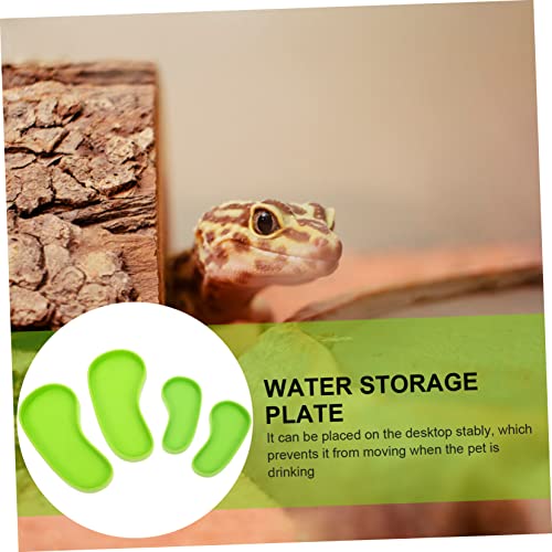 FOMIYES 4pcs Reptile Water Feeder Bowls Pet Drinking Dishes for Tortoises Lizards Snakes Decorative Non- Design for Easy Use and Cleaning