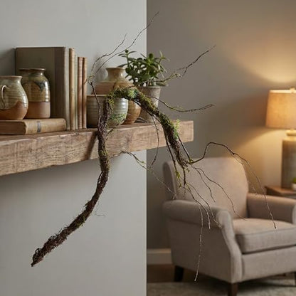 47in bendable dragon whisker moss artificial branch reptile vine branch fake tree trunk hanging plant suitable for outdoor decoration ecological box landscaping garden furniture Christmas decoration