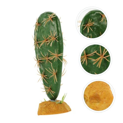 Happyyami Artificial Reptile Plant Decoration for Terrarium Habitat Resin Cactus Hideout for Lizard Tank Safe Non-Fading Plastic Reptile Terrarium Decor for Amphibians and Aquarium