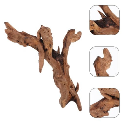 POPETPOP Natural Dead Wood Aquarium Decor Fish Tank Dead Wood Craft with Stable Wide Base 9.84 X 5.90 X 4.72 in Driftwood Ornament for Aquarium Reptile Tank Home and Study
