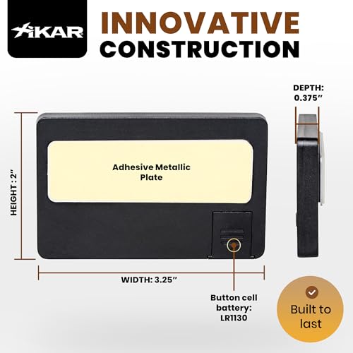 XIKAR PuroTemp Rectangular Digital Hygrometer – Digital Thermometer with Humidity Sensor – Temp and Humidity Monitor for Humidor, Easy to Calibrate, Fast Refresh Readings, Lightweight – Black