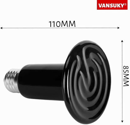 150W Ceramic Heat Emitter for Reptiles, Amphibians, Dogs & Cats – No Light Infrared Heat Lamp for Terrariums, Vivariums, and Pet Habitats – E26 Base, AC110–120V