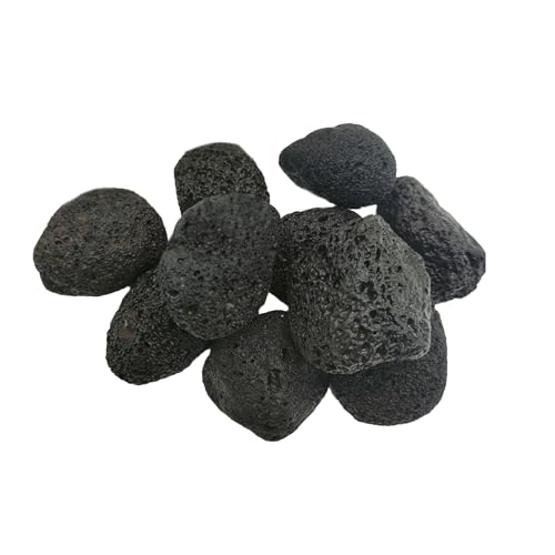 Tfwadmx 10 Pack Aquarium Black Lava Rock Fish Tank Volcanic Pumice Stones for Fish Shrimp Betta(1.18''-1.96'') - color: Black, size: M:1''-2''