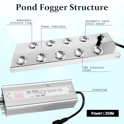 Ultrasonic Fogger 10 Head Ultrasonic Mist Maker,7000ml/H，350W Mist Maker Fogger,10 Head Ultrasonic Fogger Mist Maker,10 Head Ultrasonic Mist Maker fogger Ultrasonic Mister Fogger 10 Head Fogger - color: 10 Head Ultrasonic Fogger