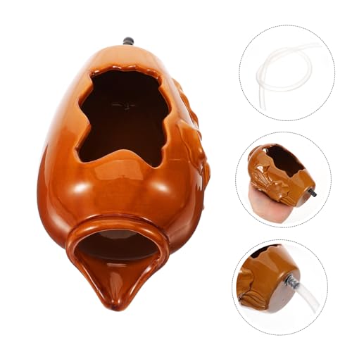 ORFOFE Ceramic Waterfall Fountain Jar for Garden Decor Hydroponic Planter Water Circulation for Bedroom Courtyard and Outdoor Spaces