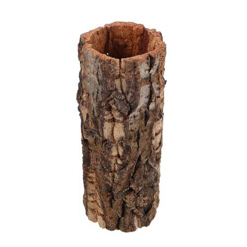 IMIKEYA Natural Cork Bark Round for Reptiles 6x5 Inch Reptile Hideout Tree Bark Terrarium Decor for Gecko Bearded Dragon Snake Realistic Climbing Wood Shelter - color: Coffee
