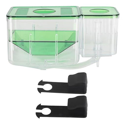 Fish Breeder Box for Aquarium — Double Chamber Hang-On Fry Isolation Box for Betta, Guppy & Livebearers | Feeding Hole | Clear View | Fits Most Fish Tanks