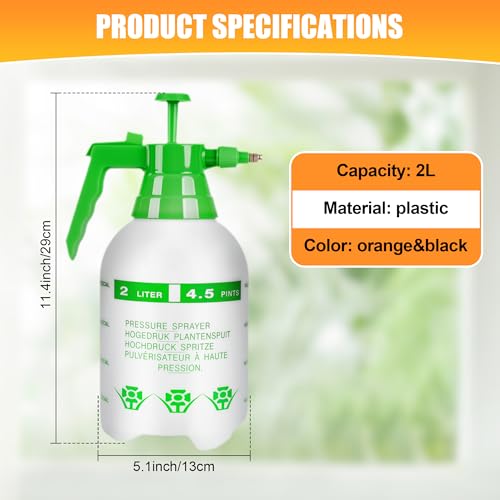 3 Pcs 1/2 Gallon Plastic Handheld Pump Sprayer – Garden Pressure Sprayer with Adjustable Nozzle for Plants, Cleaning, Household Tasks – Green - color: Green, size: 1/2 Gallon