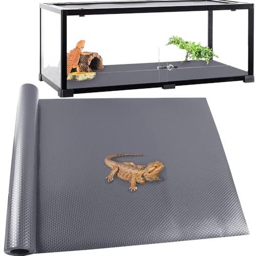 24 × 118" Large Reptile Carpet,Bearded Dragon Tank Accessories,Reptile Mat, Leopard Gecko Substrate,Bearded Dragon Tank Flooring,Snake,Tortoise Bedding(24 "× 118 ", 1 PCS Grey Thicker Mat) - color: Grey 24"×118", size: 1 PCS
