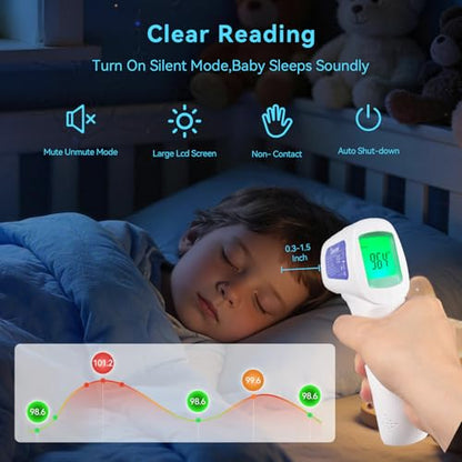 Berrcom Non-Contact Infrared Forehead Thermometer, 3-in-1 Digital Fever Check Temperature Gun for Baby Infant Kids Adults, Fast Accurate - Purple - color: purple