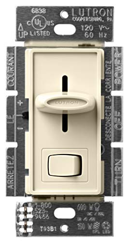 Lutron Skylark LED+ Dimmer Switch for Dimmable LED, Lutron Dimmer Switch For Halogen and Incandescent Bulbs, 150W/Single-Pole or 3-Way, SCL-153P-AL, Almond - color: Almond