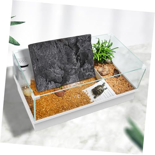 3D PU Material Reptile Tank Background Board Natural Stone Effect Decor for Tortoise Gecko Lizard Sturdy and Realistic Backdrop for Reptile Enclosure