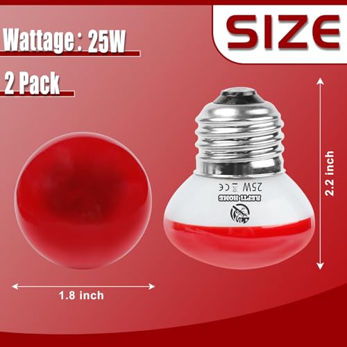 Infrared Reptile Heat Lamp, UVA Red Heat Light Bulb 25W, 2 Pack Reptile Heat Bulb, Infrared Basking Spot Light for Snake, Leopard Gecko, Turtle, Lizard - color: Red(25*2)