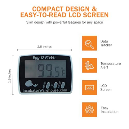 Egg-O-Meter™ - Large Digital Display Egg Thermometer with Min/Max Memory
