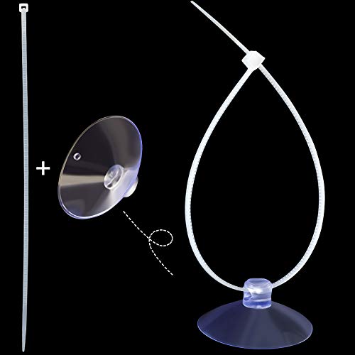 ANCIRS 30pcs 35mm Suction Cups with 50pcs Transparent Zip Ties, Rubber Anti-Collision Sucker Pad Without Hooks for Home & Kitchen Hanging Organization - size: 35 mm