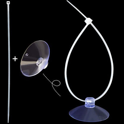 ANCIRS 30pcs 35mm Suction Cups with 50pcs Transparent Zip Ties, Rubber Anti-Collision Sucker Pad Without Hooks for Home & Kitchen Hanging Organization - size: 35 mm