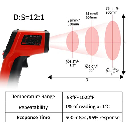 MEASUREMAN Infrared Thermometer (Not for Human),Standard Size Temperature Gun Non-Contact Digital Laser Thermometer-58℉~752℉(-50℃ to 400℃) (Pack of 2) - size: -58℉~752℉(-50℃ to 400℃) (Pack of 2)