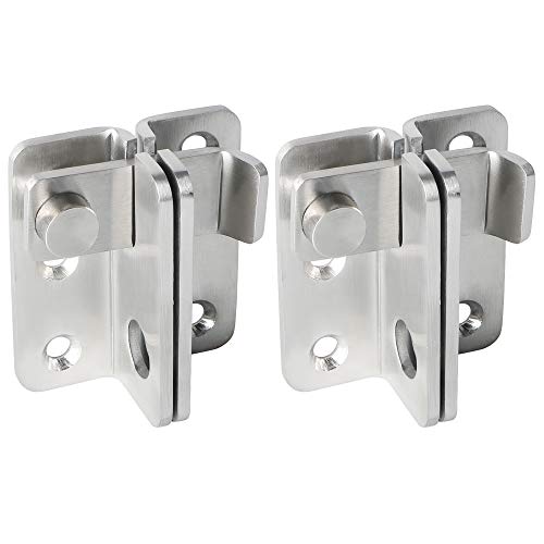 Alise Flip Latch,Gate Latches Slide Bolt Latch Safety Door Lock Catch for Barn Cabinet Pet Cage Wood Fence Garage Window,Heavy Duty Thicker Stainless Steel Gate Hardware Locks,Brushed Nickel 2 Pcs - color: Brushed Nickel, size: Large Size