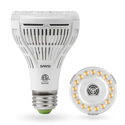 SANSI Grow Lights for Indoor Plants, Full Spectrum 15W Grow Light Bulbs (200 Watt Equivalent) with Optical Lens for High PPFD, 4000K Natural Daylight LED Plant Lights for Indoor Growing Seed Starting