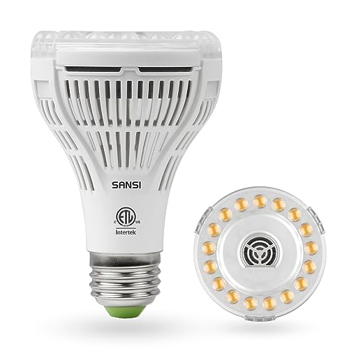 SANSI Grow Lights for Indoor Plants, Full Spectrum 15W Grow Light Bulbs (200 Watt Equivalent) with Optical Lens for High PPFD, 4000K Natural Daylight LED Plant Lights for Indoor Growing Seed Starting