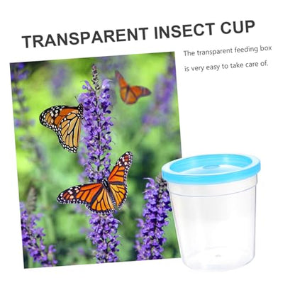 Plastic Reptile Feeding Box Lid Mini Turtle Tank and Betta Fish Cup Insect Breeding Container for Terrarium and Aquariums 1 Piece Random Color