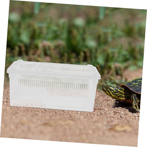 HEALLILY Plastic Reptile Collection Box Climbing Pet Display Container Portable Breeding Habitat for Turtles Lizards Snakes