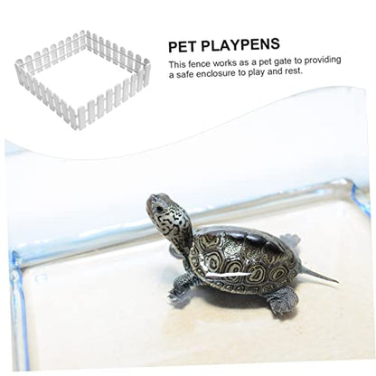 Ipetboom Outdoor Pet Fences 8 Pcs Tortoise Enclosure Playpen Easy Install Predator Proof Turtle Fence Safe Pet Isolation Gate 19.68X5.90X0.78In