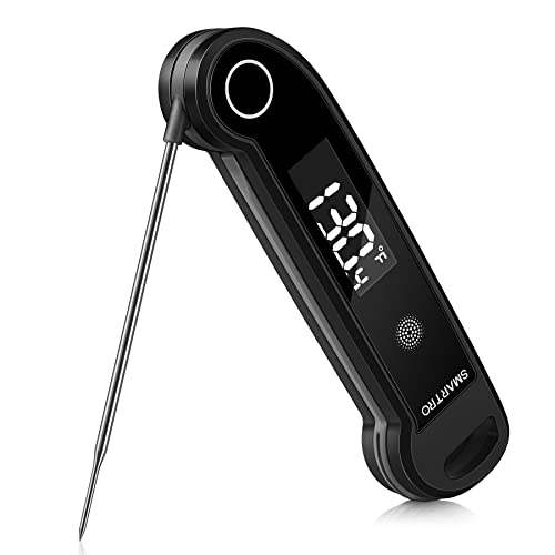 SMARTRO ST49 Digital Thermocouple Instant-Read Meat Thermometer with Ambidextrous Backlit for Food, Grilling, BBQ, Kitchen Cooking, Oil Deep Frying and Candy - color: Black