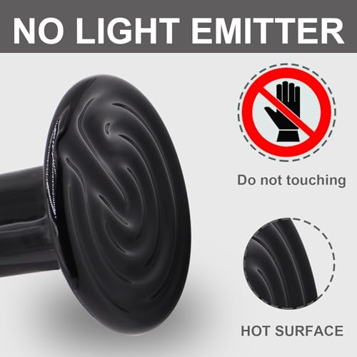 Aiicioo 150W Black Ceramic Heat Emitter 2Pack No Light Heat Bulb for Reptile Emitting Heat Lamp Bulb for Bearded Dragon Lizard Tortoise Turtle Snake Brooder Coop